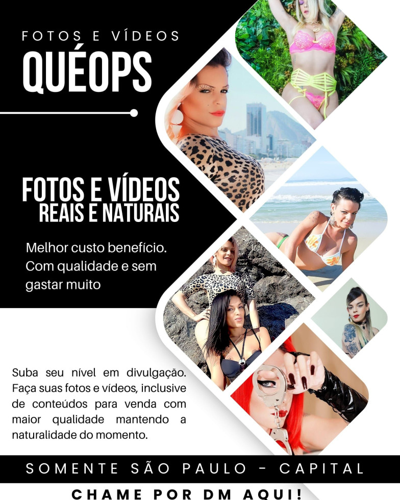 Que tal eternizar sua beleza em um novo ensaio fotográfico, vídeos book ou naquele vídeo de conteúdo profissional? 
 
Suba o nível de suas divulgações. 
Quéops  
 
@TsWorldClubOficial  
@Topstransexbr  
@GiovannaSecret