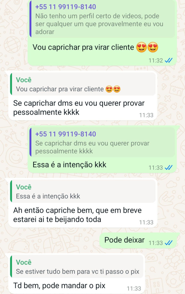 Cliente Lindíssimo adquirindo o seu pack!! 
Ja reservou o seu??😋😋