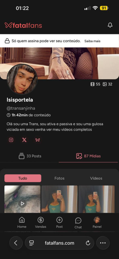 Tenho 87 vídeos completos no meu fatalfans  e tô postando videos novos todos os dias 

Por apenas 15 reais 🔥🔥

O LINK ESTÁ NO MEU POST FIXADO 

#transanjinha