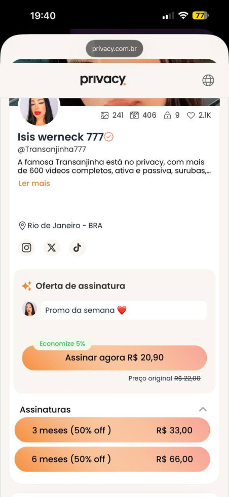 Apenas 20 reais 💸 

Na promoção que lancei para os primeiros assinantes 🔥🔥

Mais de 600 vídeos completos 🔥
LINK ESTÁ NO MEU POST FIXADO 

#transanjinha