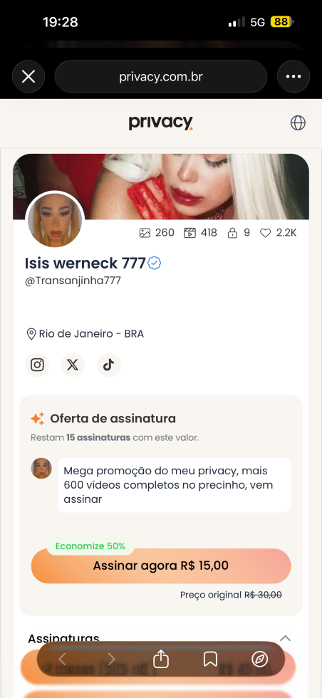 Mega promoção do meu privacy

600 vídeos completo por apenas 15 reais 💵
A assinatura 

Vem que tá no precinho 
LINK NO MEU POST FIXADO DO PERFIL

#transanjinha